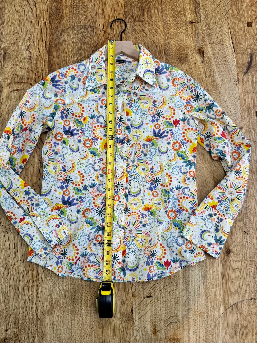 J. Crew White Button-Down Shirt with Multicolor Floral & Paisley Print - Picture 4 of 8